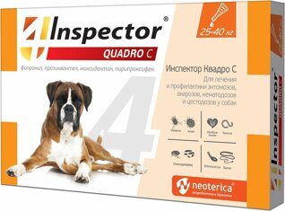 Инспектор капли для собак 25-40 кг, Inspector Quadro С